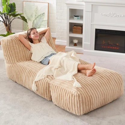 Hobestluk Extra-Large Memory Foam Bean Bag Lounger  Cordless Lounge Sofa for Adults