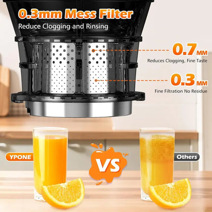 High-Capacity Slow Juicer — 5.8-Inch Feed Opening, Cold Press Masticating Technology for Nutrient-Rich Juice