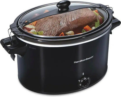 10-Quart Portable Slow Cooker  Heavy-Duty ‘Stay or Go’ Design with Secure Lid Lock