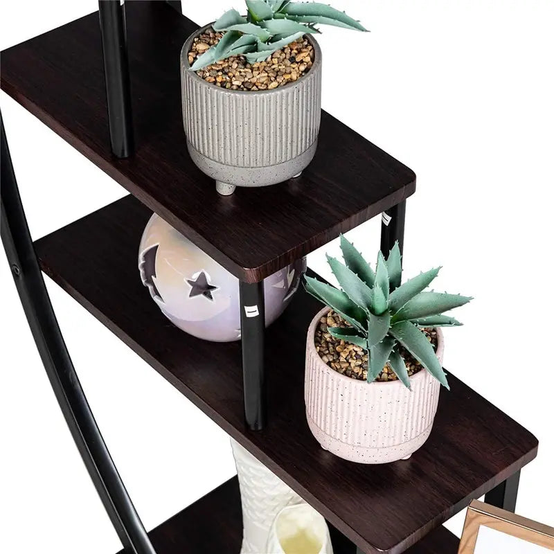 2-Pack Black GDLF 5-Tier Half Moon Metal Plant Stand for Home, Patio, & Garden
