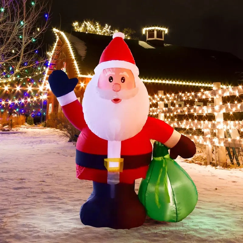 Nifti Nest 6ft Inflatable Santa Claus with LED Light & Waterproof Design for Outdoor Christmas Decor