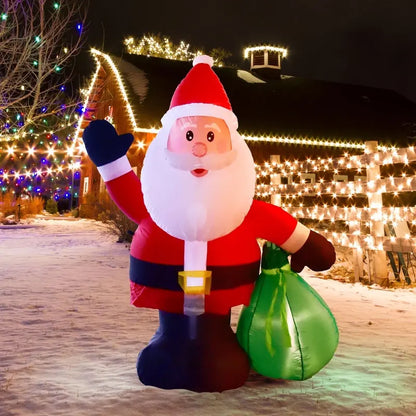 Nifti Nest 6ft Inflatable Santa Claus with LED Light & Waterproof Design for Outdoor Christmas Decor
