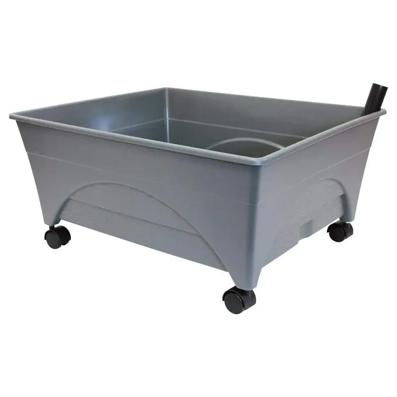 CITY PICKERS 24.5 in. x 20.5 in. Charcoal Gray Plastic Patio Raised Garden Bed Kit with Watering System and Casters 2346D