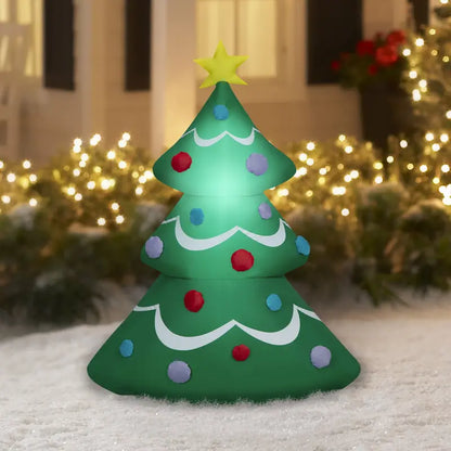 4ft Airblown Christmas Tree with LED Lights for Indoor/Outdoor Decor