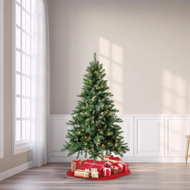 6.5′ Pre-Lit Windham Spruce Artificial Christmas Tree, 936 Tips, Green LED Lights
