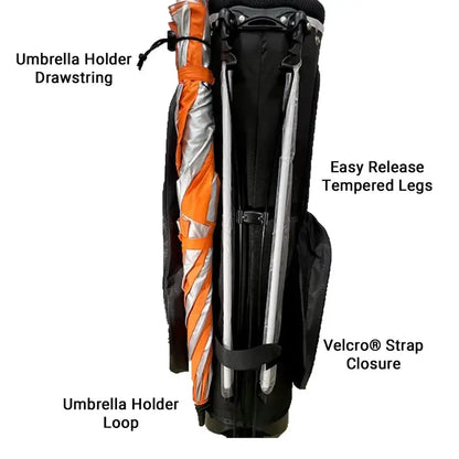 PowerBilt Dunes 14-Way Golf Stand Bag, Black/Blue, Lightweight with Pockets & Dividers