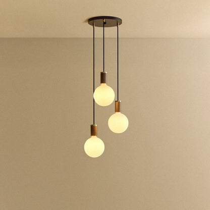 Triple Pendant in Walnut + Sphere IV