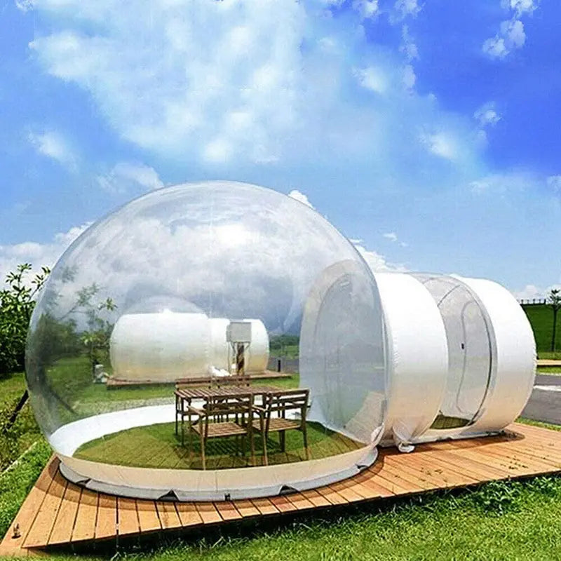 CNCEST Bubble Tent House Dome Outdoor Inflatable Bubble Tent Luxurious Single Tunnel Transparent Bubble Greenhouse Camping Tent with Blower 3 x 5m