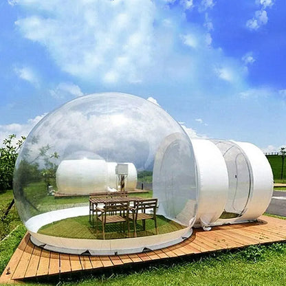 CNCEST Bubble Tent House Dome Outdoor Inflatable Bubble Tent Luxurious Single Tunnel Transparent Bubble Greenhouse Camping Tent with Blower 3 x 5m