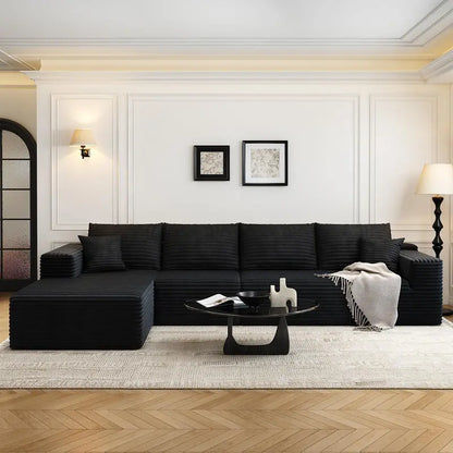 Cloud Modular L-Shaped Sectional Sofa  107.5-Inch Minimalist Corner Lounge with Deep Seating