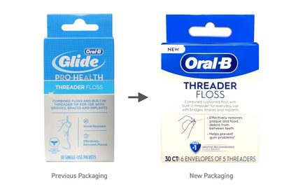 Glide Pro-Health Dental Floss Threaders  30-Count Pack for Braces and Bridges