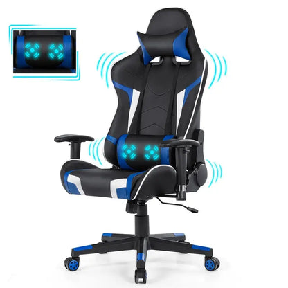 Ergonomic Gaming Chair  Massage-Enabled Racing Office Chair for PC and Console