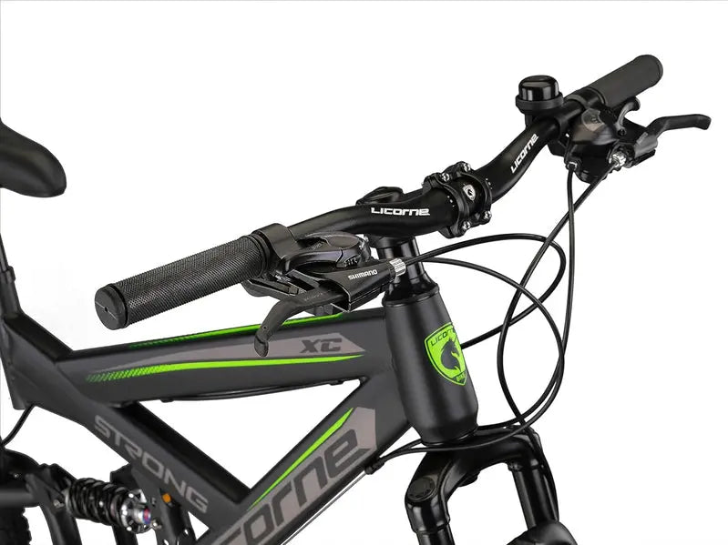 Licorne Bike Strong 2D Premium Hardtail Mountain Bike  Aluminum Frame, 21-Speed Drivetrain