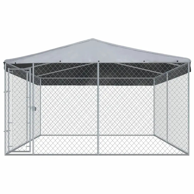 Heavy-Duty Outdoor Dog Kennel with Weatherproof Roof  150.4 sq. ft. Enclosed Run Space