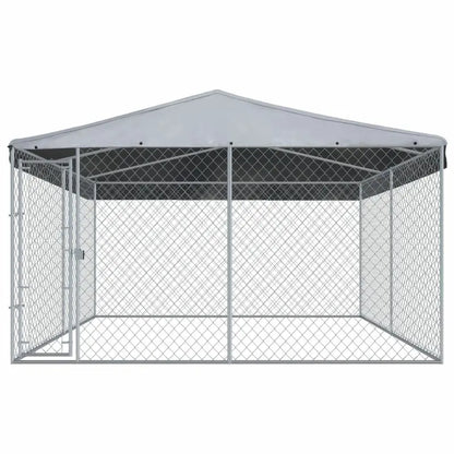 Heavy-Duty Outdoor Dog Kennel with Weatherproof Roof  150.4 sq. ft. Enclosed Run Space