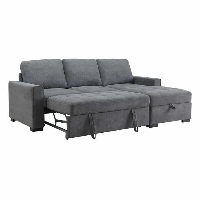 Kendale Modern Sleeper Sofa with Chaise & Hidden Storage Compartment