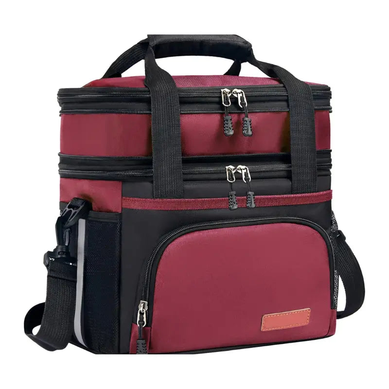 16L Insulated Lunch Tote with Segregated Compartments and Adjustable Shoulder Strap