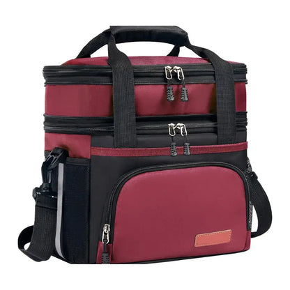 16L Insulated Lunch Tote with Segregated Compartments and Adjustable Shoulder Strap