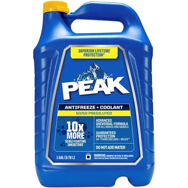 Peak 50/50 Prediluted Antifreeze + Coolant for All Vehicles  1 Gallon (3.78L)