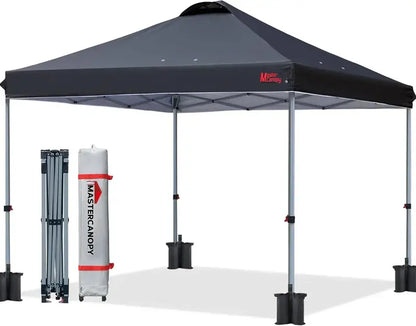 10×10 Black Pop-Up Canopy Tent  Durable Instant Shelter with Roller Bag for Transport