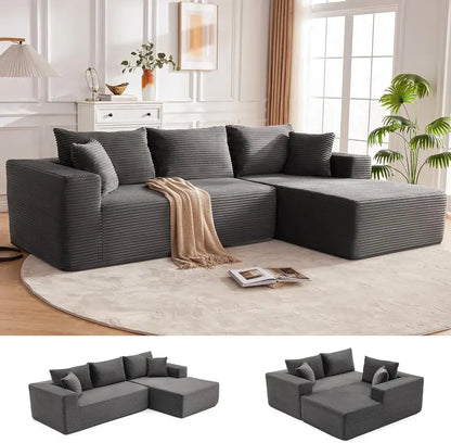 110-Inch Boneless Cloud Sofa: Ultra-Modular Living Room Lounge with Deep, Supportive Seating