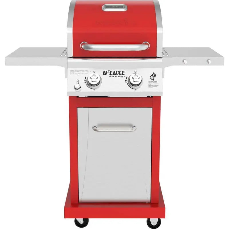 Nexgrill 2-Burner Red Propane Grill  Stainless Steel, 28,000 BTU, Space-Saving Outdoor Cooking Station