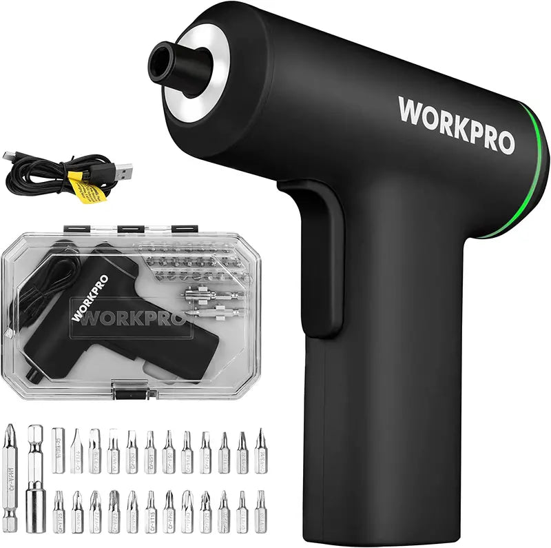 WORKPRO 4V USB-Rechargeable Cordless Screwdriver  Pink Ribbon Edition