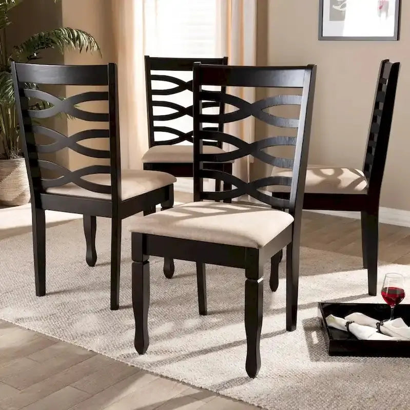 Contemporary 4-Piece Dining Chair Set  Stylish and Ergonomic Seating Ensemble