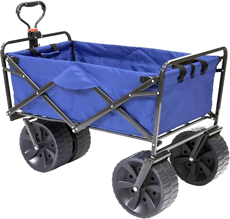Mac Sports Heavy-Duty All-Terrain Folding Beach Wagon  Blue/Black Utility Cart