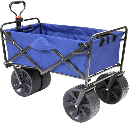 Mac Sports Heavy-Duty All-Terrain Folding Beach Wagon  Blue/Black Utility Cart