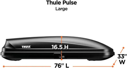 Thule Pulse Large Rooftop Cargo Box  Sleek Black Aerodynamic Carrier for SUVs and Vehicles