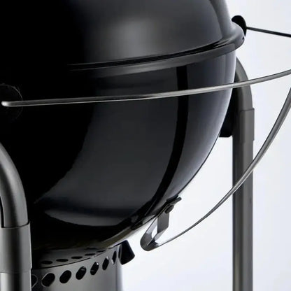 22-Inch Black Charcoal Grill with Built-In Thermometer and Integrated Storage Rack