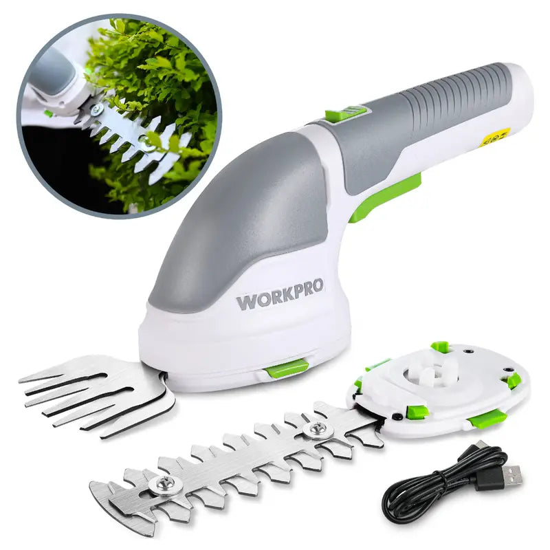 WORKPRO 3.6V Cordless 2-in-1 Hedge & Grass Trimmer  Lightweight Handheld Design