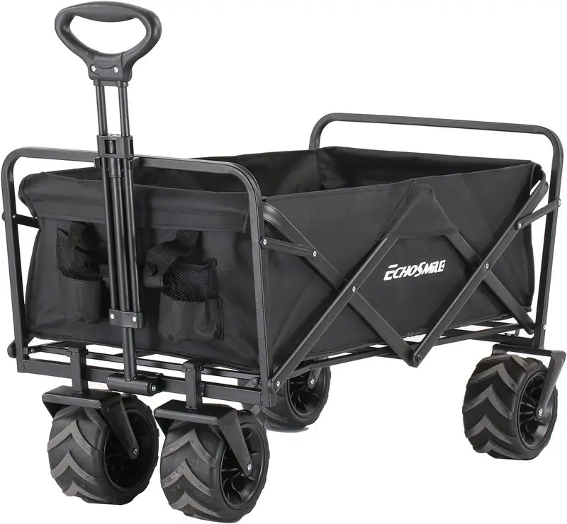 Heavy-Duty Folding Caravan Cart  350 lb Capacity Outdoor Rolling Grocery & Camping Trolley