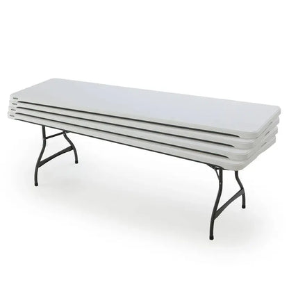 Lifetime Commercial Folding Tables  4-Pack, 8 ft White Stacking Tables (Model 80344)
