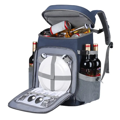 Leak-Proof Insulated Cooler Backpack for Family Picnics and Outdoor Adventures