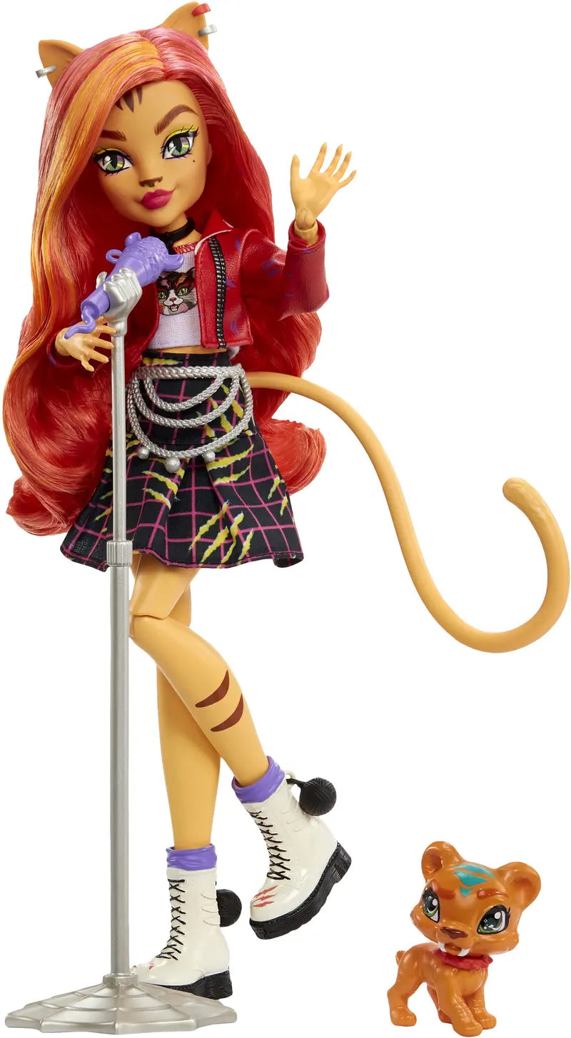 Monster High Toralei Stripe Fashion Doll with Red & Orange Hair, Accessories & Pet Saber-Tooth Tiger