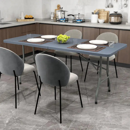 6-Foot Heavy-Duty Plastic Folding Table  350 lb Capacity, HDPE Top for Outdoor Use