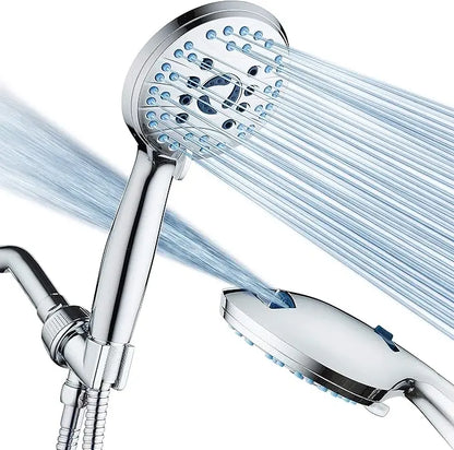 Adjustable Handheld Shower Head  Flexible Long Hose, Multi-Setting Spray Modes, Easy-Mount Bracket