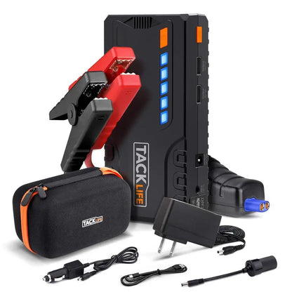Tacklife T6 Car Jump Starter  800A Peak, 18000mAh, LCD Display, Quick-Charge, Safety-Protected (Gas up to 7.0L / Diesel up to 5.5L)