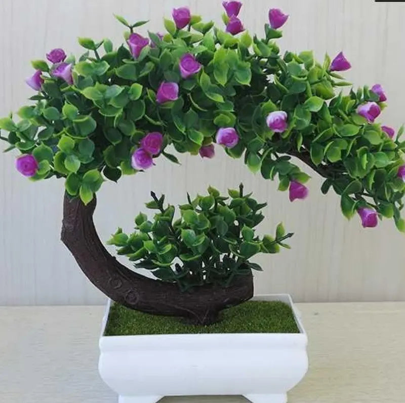 Decorative Artificial Bonsai Plant  Silk Flowers on PVC Stem (20 cm)