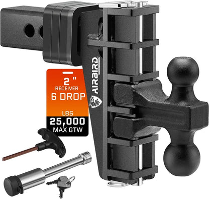 Heavy-Duty Tri-Ball Adjustable Trailer Hitch  2-Inch Receiver, 17,000 LB Capacity