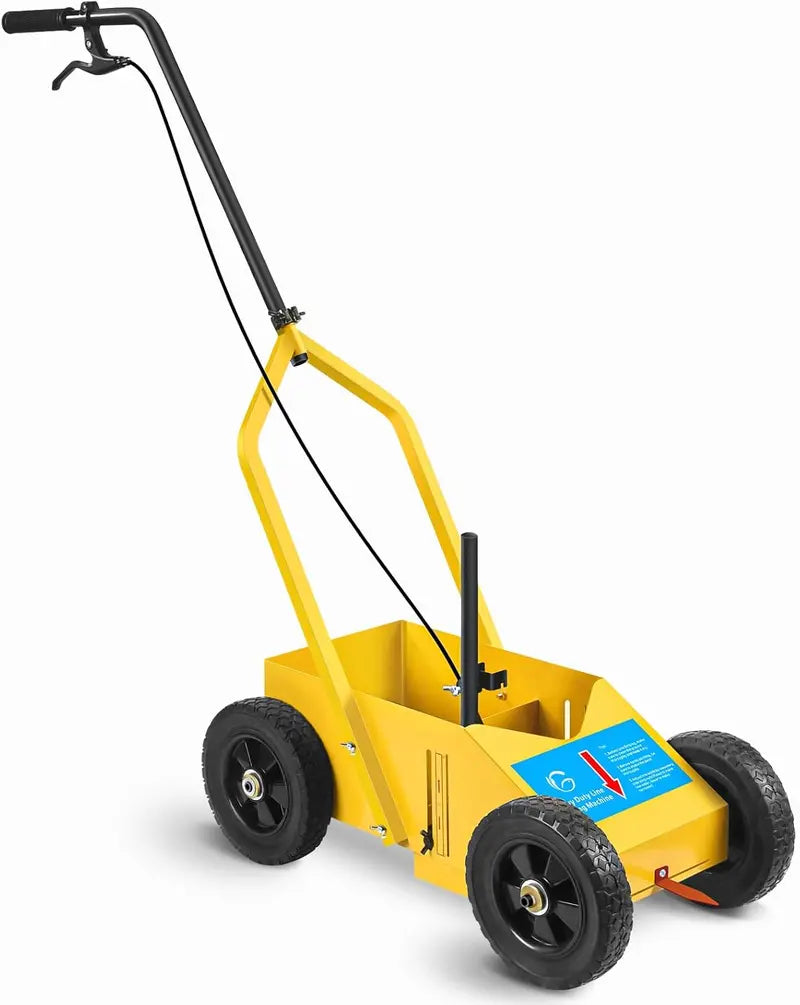 Heavy Duty Yellow Striping Line Marking Machine for Parking Lots & Sports Fields  Adjustable Width, Stable Rubber Wheels