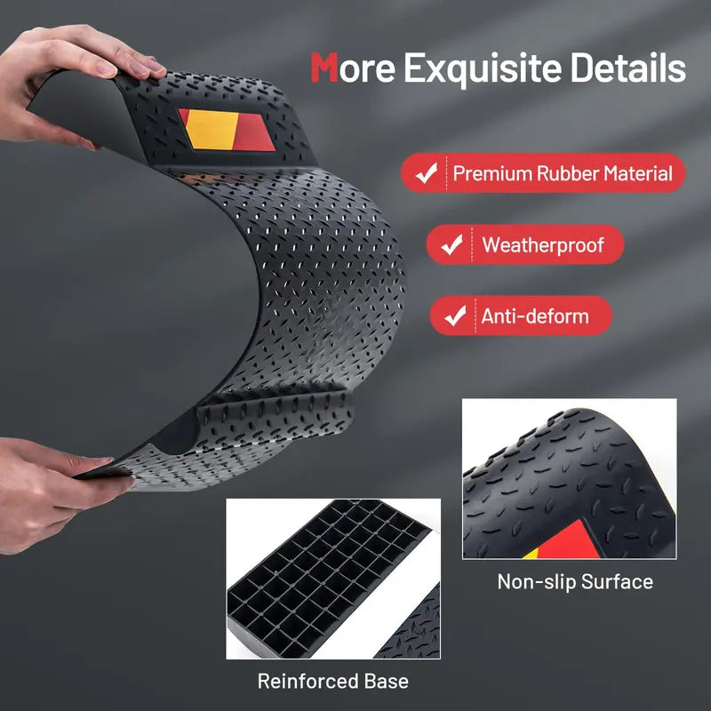 Garage Parking Mat Set  2-Pack Wheel Stoppers with Dual Mounting Options