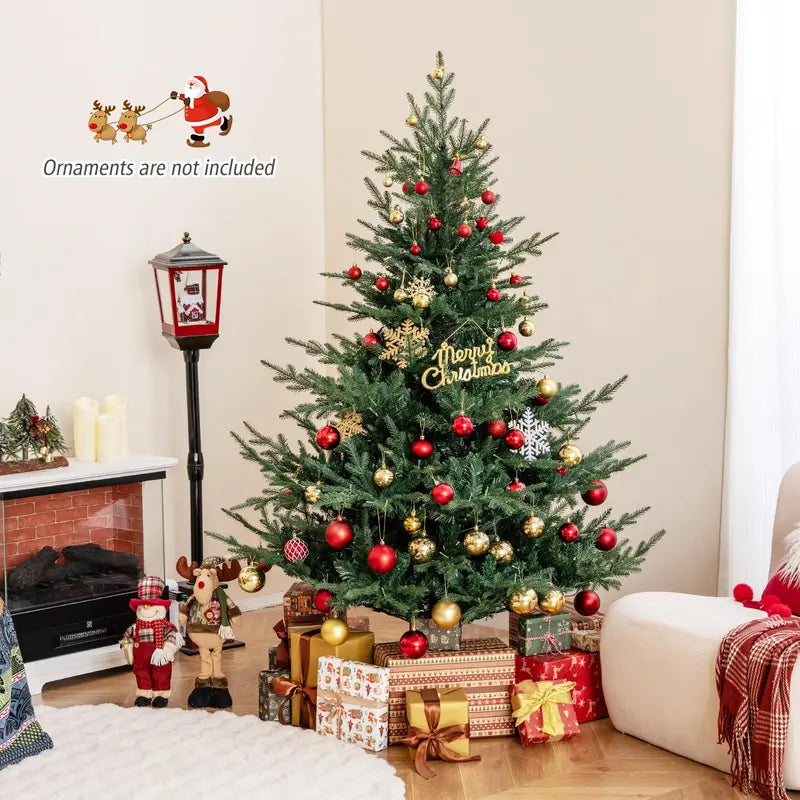 6- or 7-Foot Pre-Lit Artificial Tree  Hybrid PVC and PE Branch Construction for Natural Look