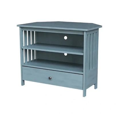 Mission-Style Corner TV Stand  Solid Hardwood Entertainment Console for Compact Living Spaces
