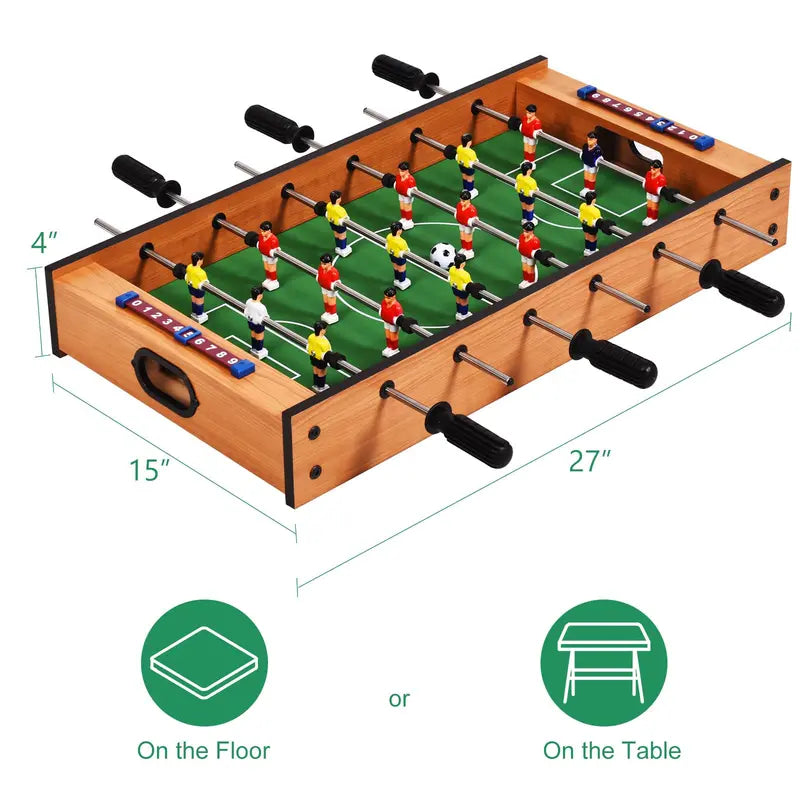 Dual-Function Mini Game Table — Foosball & Air Hockey Combo with Authentic Play Surface