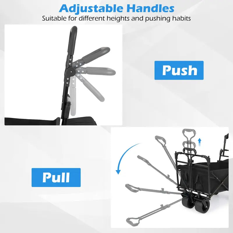 Collapsible All-Terrain Wagon with Detachable Canopy & Carry Bag