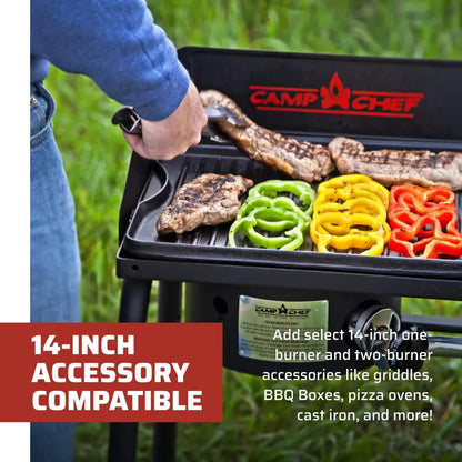 Camp Chef Explorer 2-Burner Camping Stove with Detachable Legs and Windscreen