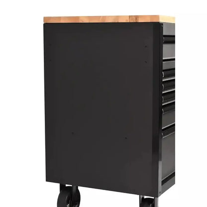 Heavy-Duty 61-Inch Mobile Workbench  15-Drawer Design with Solid Wood Top
